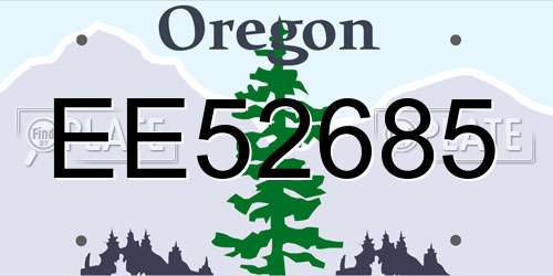 EE52685 Oregon License Plate