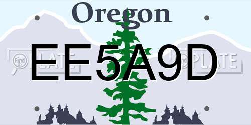 EE5A9D Oregon License Plate