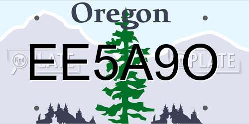 EE5A9O Oregon License Plate
