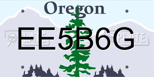 EE5B6G Oregon License Plate
