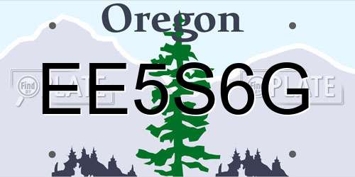 EE5S6G Oregon License Plate