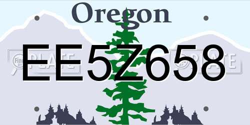 EE5Z658 Oregon License Plate