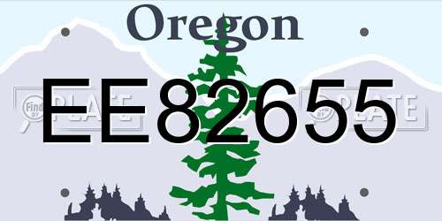 EE82655 Oregon License Plate