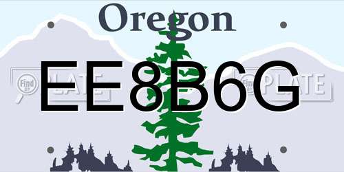 EE8B6G Oregon License Plate