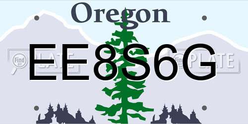 EE8S6G Oregon License Plate