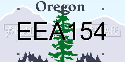 EEA154 Oregon License Plate