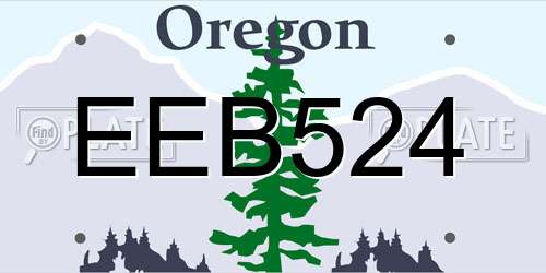 EEB524 Oregon License Plate