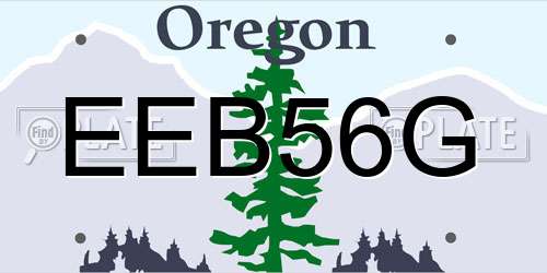 EEB56G Oregon License Plate