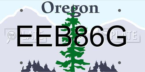 EEB86G Oregon License Plate