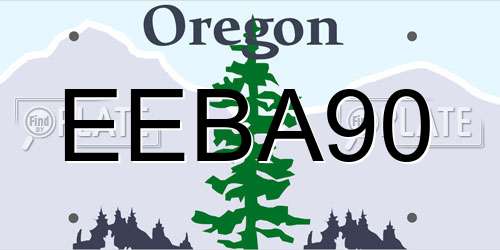 EEBA90 Oregon License Plate