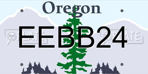 EEBB24 Oregon License Plate