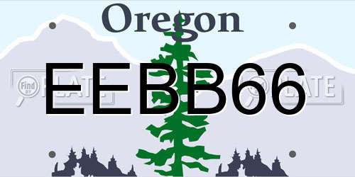 EEBB66 Oregon License Plate