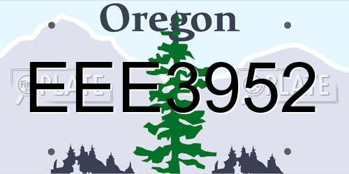 EEE3952 Oregon License Plate