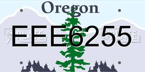 EEE6255 Oregon License Plate