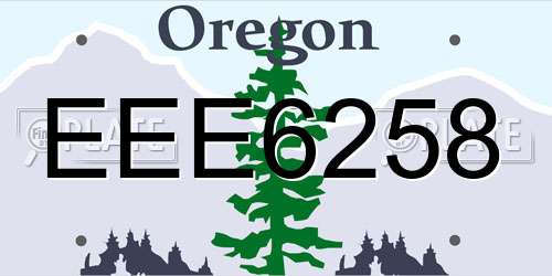 EEE6258 Oregon License Plate