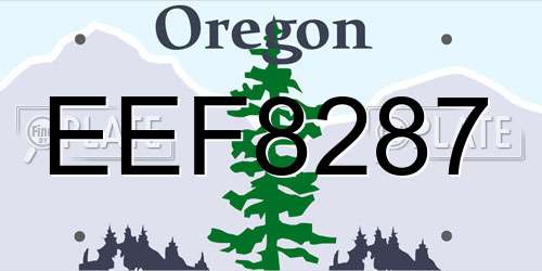 EEF8287 Oregon License Plate