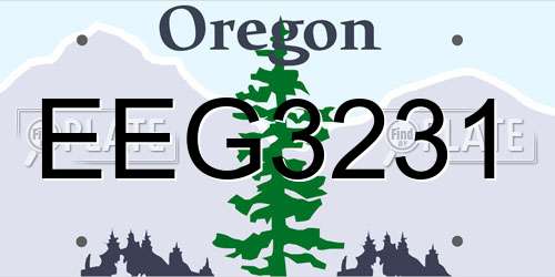 EEG3231 Oregon License Plate