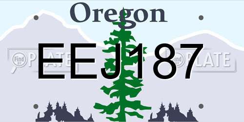 EEJ187 Oregon License Plate