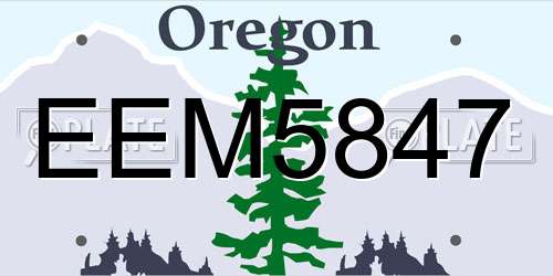 EEM5847 Oregon License Plate