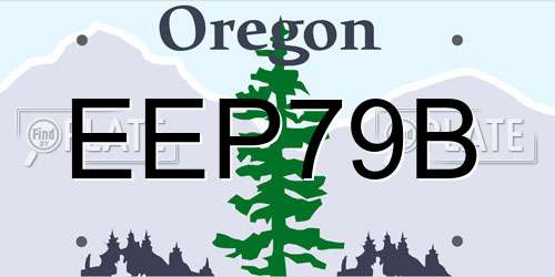 EEP79B Oregon License Plate
