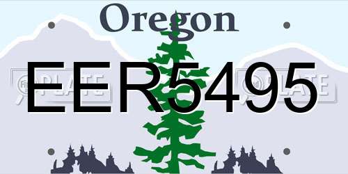 EER5495 Oregon License Plate