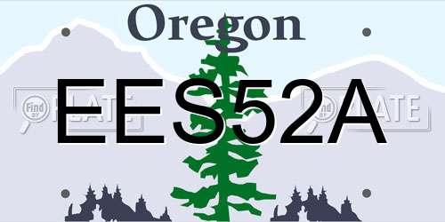 EES52A Oregon License Plate