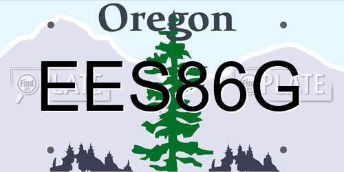 EES86G Oregon License Plate