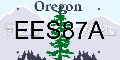 EES87A Oregon License Plate
