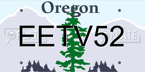 EETV52 Oregon License Plate
