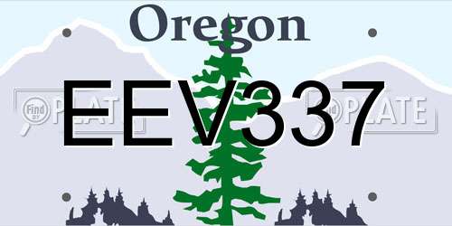EEV337 Oregon License Plate