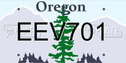 EEV701 Oregon License Plate