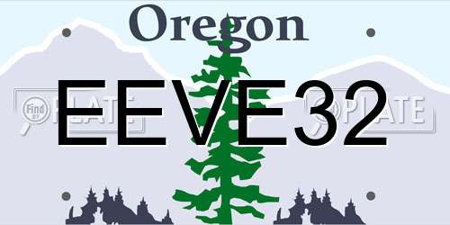 EEVE32 Oregon License Plate