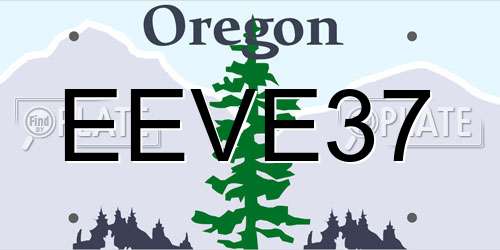 EEVE37 Oregon License Plate