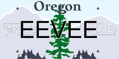 EEVEE Oregon License Plate