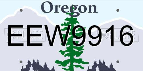 EEW9916 Oregon License Plate