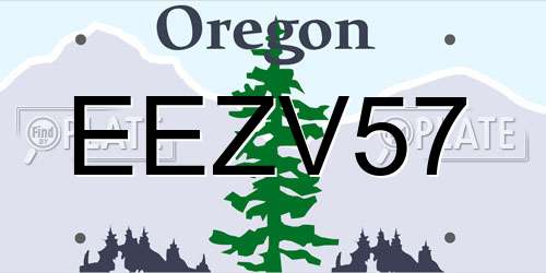 EEZV57 Oregon License Plate