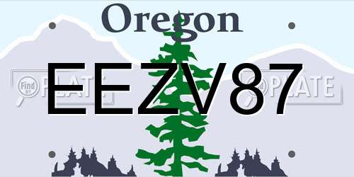 EEZV87 Oregon License Plate