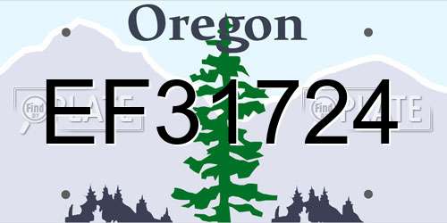 EF31724 Oregon License Plate