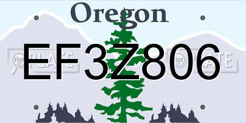 EF3Z806 Oregon License Plate