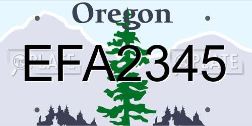 EFA2345 Oregon License Plate