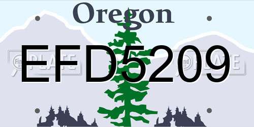 EFD5209 Oregon License Plate