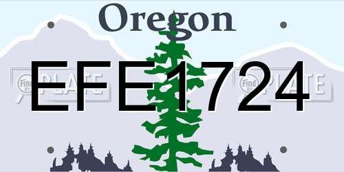 EFE1724 Oregon License Plate