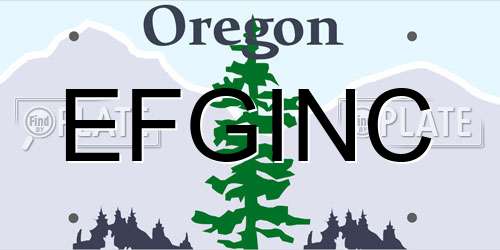 EFGINC Oregon License Plate