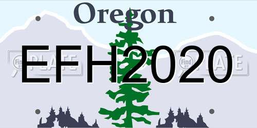 EFH2020 Oregon License Plate