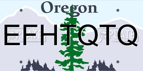 EFHTQTQ Oregon License Plate