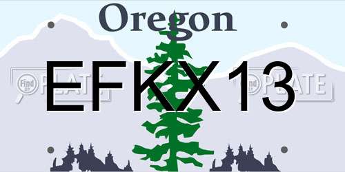 EFKX13 Oregon License Plate
