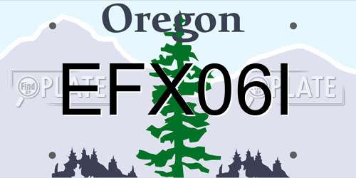 EFX06I Oregon License Plate