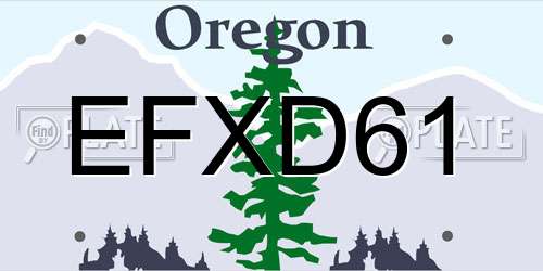 EFXD61 Oregon License Plate
