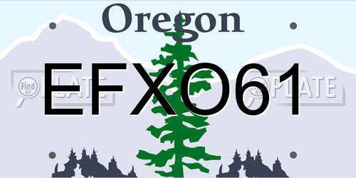 EFXO61 Oregon License Plate