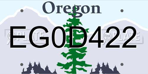 EG0D422 Oregon License Plate